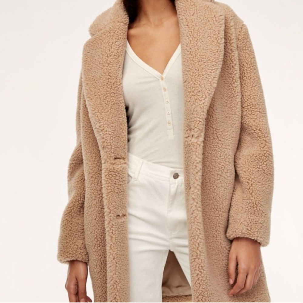 Aritzia Wilfred Free Cozy Cocoon Cream Teddy Jacket - Picture 3 of 5